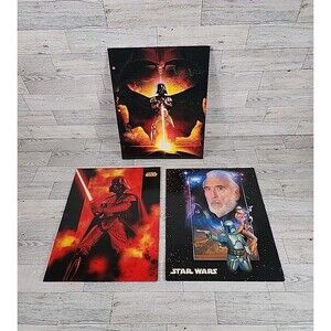 Vintage 2000s Star Wars Portfolios Lot 3 Ring Binder Folder Pyramid Animations